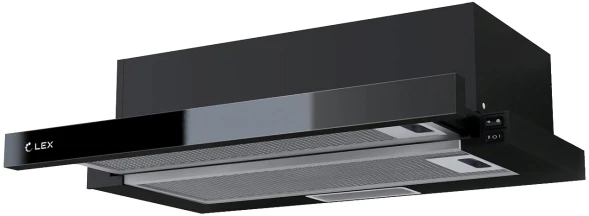Вытяжка встраиваемая Lex Hide G 600 черный управление: кулисные переключатели (1 мотор)