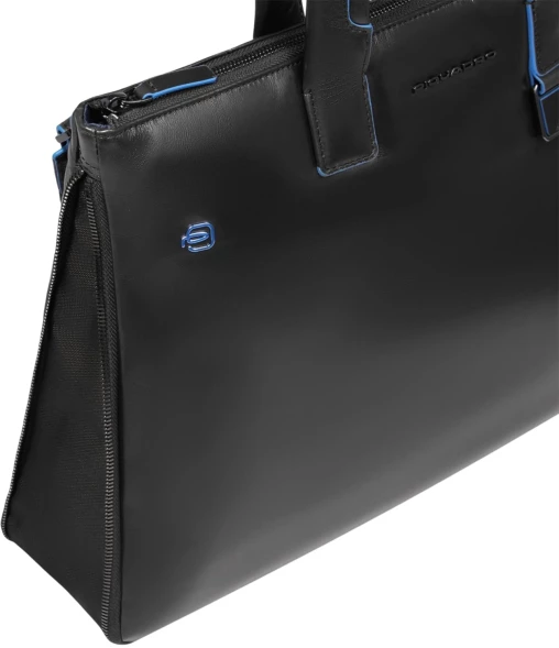 Деловая сумка Piquadro Blue Square CA4021B2/N с отделением для ноутбука 15.6&amp;quot; черная натур.кожа