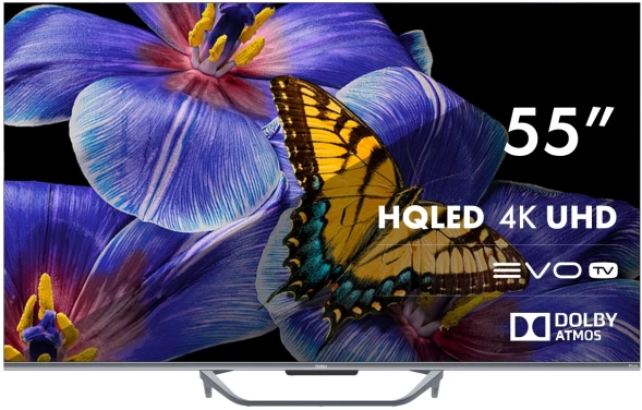 Телевизор QLED Haier 55&amp;quot; Smart TV S4 Frameless серый 4K Ultra HD 60Hz MEMC DVB-T DVB-T2 DVB-C DVB-S2 USB WiFi Smart TV
