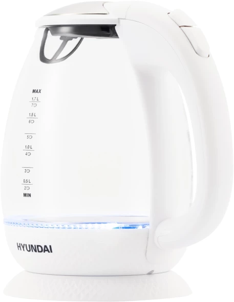 Чайник электрический Hyundai HYK-G3805 1.7л. 2200Вт белый/прозрачный корпус: стекло