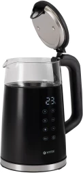 Чайник электрический Vitek VT-8827 1.7л. 2200Вт черный корпус: стекло/металл