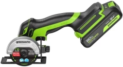 Углошлифовальная машина Greenworks GD24UCS 500Вт 20000об/мин рез.шпин.:M6 d=76мм (3402007CUA)