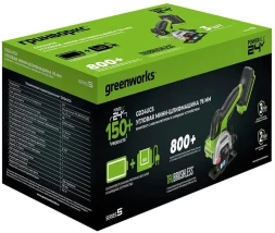 Углошлифовальная машина Greenworks GD24UCS 500Вт 20000об/мин рез.шпин.:M6 d=76мм (3402007CUA)
