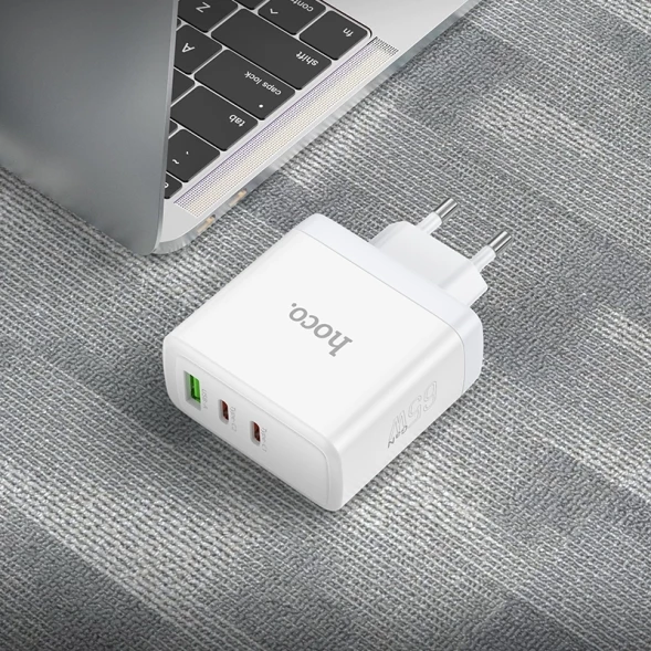 Сетевое зар./устр. Hoco N30 Glory 65W 3.25A+3A+1.5A (PD+QC) универсальное белый (84155)