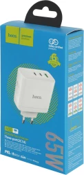 Сетевое зар./устр. Hoco N30 Glory 65W 3.25A+3A+1.5A (PD+QC) универсальное белый (84155)