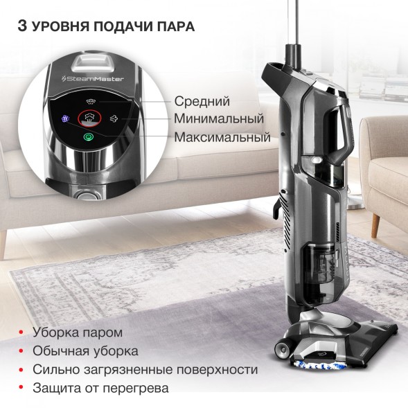 Пылесос паровой Starwind SSV9555 1800Вт темно-серый/серебристый