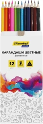 Карандаши цв. Silwerhof Color 2.65мм трехгран. дерево ассорти 12цв. коробка/европод.