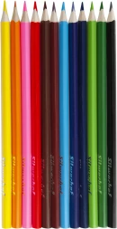 Карандаши цв. Silwerhof Color 2.65мм трехгран. дерево ассорти 12цв. коробка/европод.