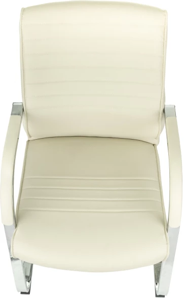 Кресло Бюрократ T-8010-LOW-V слоновая кость эко.кожа низк.спин. полозья металл хром