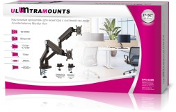 Кронштейн для мониторов Ultramounts UM733BR черный/коричневый 17&amp;quot;-32&amp;quot; макс.8кг крепление к столешнице поворот и наклон