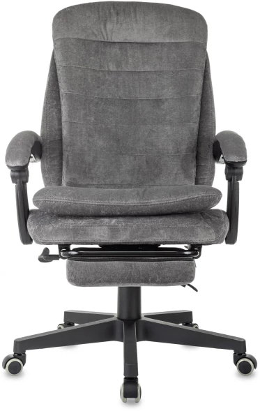 Кресло руководителя Бюрократ T-9950MSG-F Fabric серый Light-19 крестов. пластик подст.для ног
