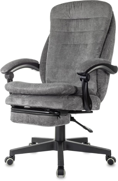 Кресло руководителя Бюрократ T-9950MSG-F Fabric серый Light-19 крестов. пластик подст.для ног