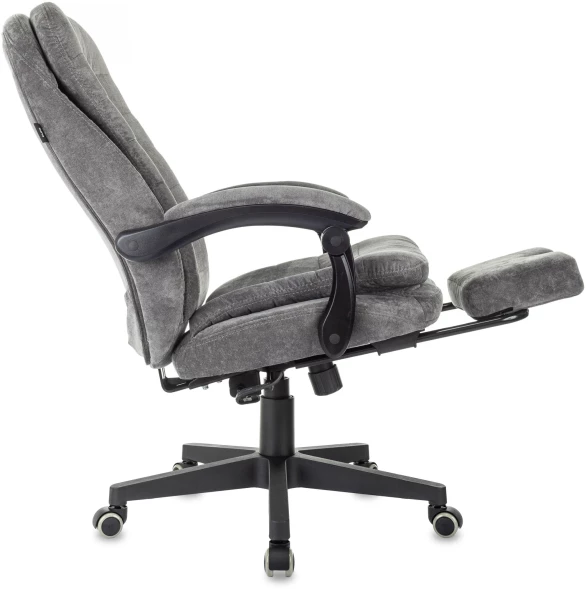 Кресло руководителя Бюрократ T-9950MSG-F Fabric серый Light-19 крестов. пластик подст.для ног