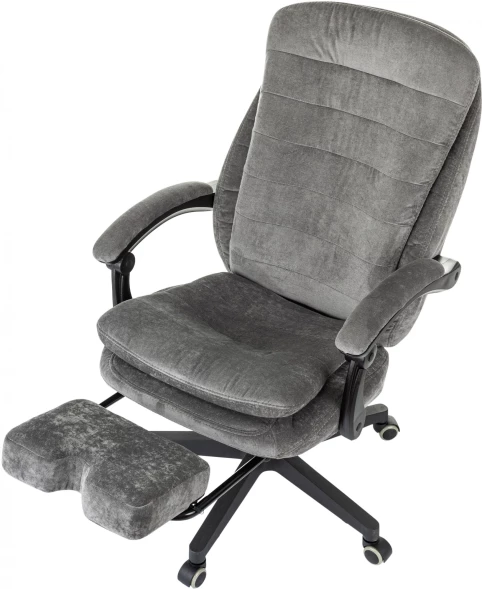 Кресло руководителя Бюрократ T-9950MSG-F Fabric серый Light-19 крестов. пластик подст.для ног