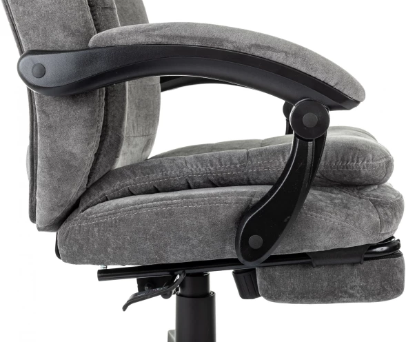 Кресло руководителя Бюрократ T-9950MSG-F Fabric серый Light-19 крестов. пластик подст.для ног