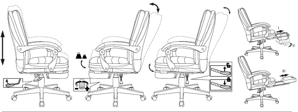 Кресло руководителя Бюрократ T-9950MSG-F Fabric серый Light-19 крестов. пластик подст.для ног