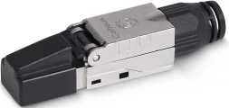 Коннектор Cabeus (8P8C-SH-C6+-TWP) кат.6A RJ45 с защитным колпачком серебристый