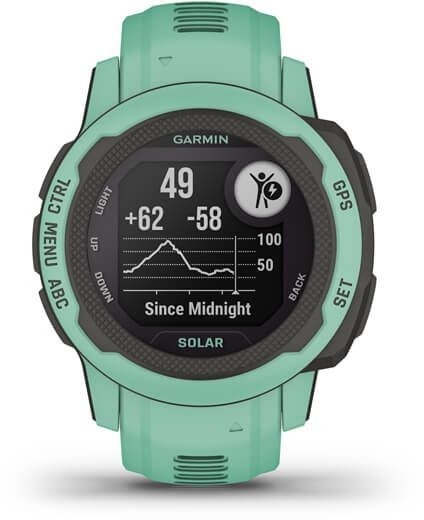 Смарт-часы Garmin Instinct 2S Solar Tactical 20мм 1.3&amp;quot; AMOLED корп.черный/мятный рем.мятный (010-02564-02)