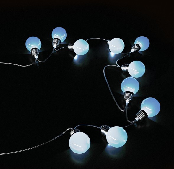 Гирлянда Gauss Solar GS033 нить шарики 10лам. дл.3.8м