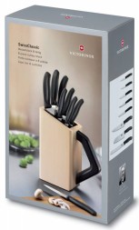 Набор ножей кухон. Victorinox Cutlery Block, 8 pieces (6.7173.8) компл.:8предм. с подставкой черный подар.коробка
