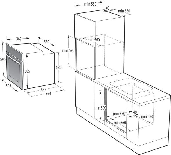 Духовой шкаф Электрический Gorenje BOS67371CLB черный