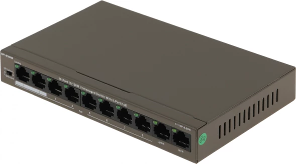 Коммутатор IP-Com F1110P-8-63W (L2) 10x100Мбит/с 8PoE 58W неуправляемый