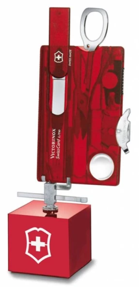 Швейцарская карта Victorinox SwissCard Classic (0.7100.T) красный полупрозрачный коробка подарочная