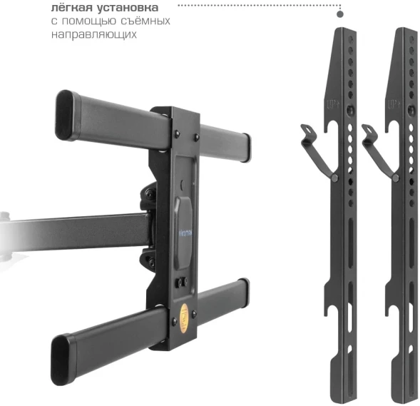 Кронштейн для телевизора Kromax DIX-30 черный 32&amp;quot;-65&amp;quot; макс.60кг настенный поворот и наклон
