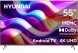 Телевизор LED Hyundai 55&amp;quot; H-LED55BU7009 Android TV Frameless Metal черный 4K Ultra HD 60Hz MEMC DVB-T DVB-T2 DVB-C DVB-S DVB-S2 USB WiFi Smart TV