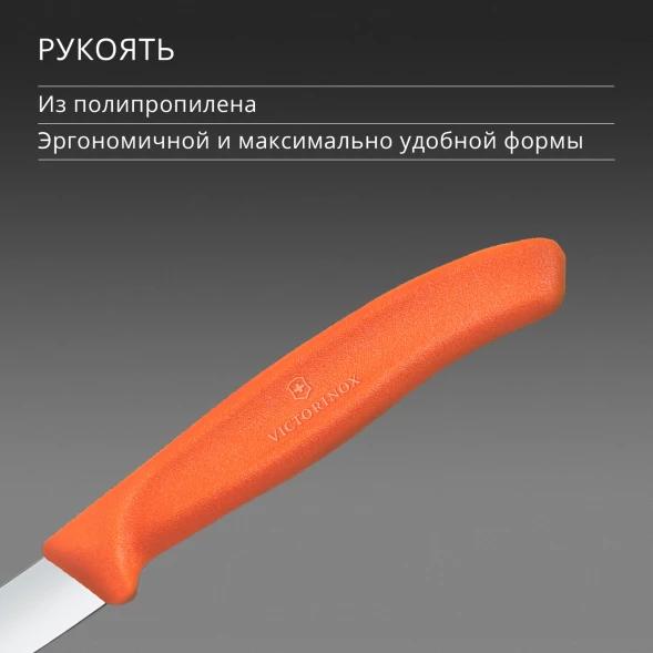 Нож кухонный Victorinox Swiss Classic (6.7609.C1) стальной универсальный для чистки овощей и фруктов лезв.80мм прямая заточка оранжевый