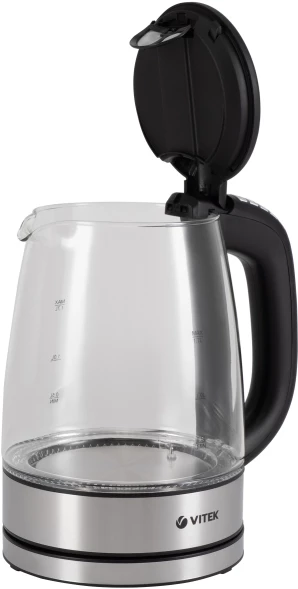 Чайник электрический Vitek VT-8828 1.7л. 2200Вт серебристый корпус: стекло/металл