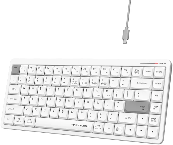 Клавиатура A4Tech Fstyler FBX53C белый USB беспроводная BT/Radio slim Multimedia (FBX53C)