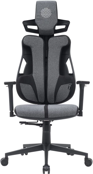 Кресло Cactus CS-CHR-DUO-GYBK серый/черный с подголов. крестов. сталь пластик черный