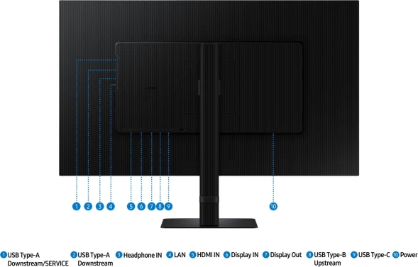 Монитор Samsung 32&amp;quot; ViewFinity S6 S32D604UAIXCI черный IPS LED 5ms 16:9 HDMI матовая HAS Piv 1000:1 350cd 178гр/178гр 2560x1440 100Hz DP Quad 2K (1440p) USB 7.2кг