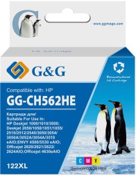 Картридж струйный G&amp;amp;G GG-CH562HE 122 многоцветный (18мл) для HP DJ 1050A/2050A/3000