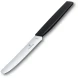 Нож кухонный Victorinox Swiss Modern (6.9003.11W) стальной столовый для томатов лезв.110мм серрейт. заточка черный