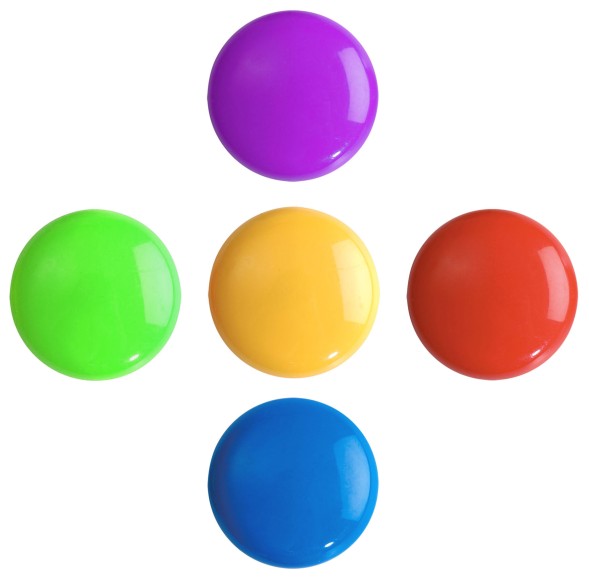 Магнит Buro для досок пластик ассорти d30мм круглый (упак.:5шт)