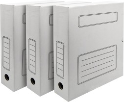 Короб архивный Silwerhof микрогофрокартон корешок 75мм A4 белый (упак.:3шт)