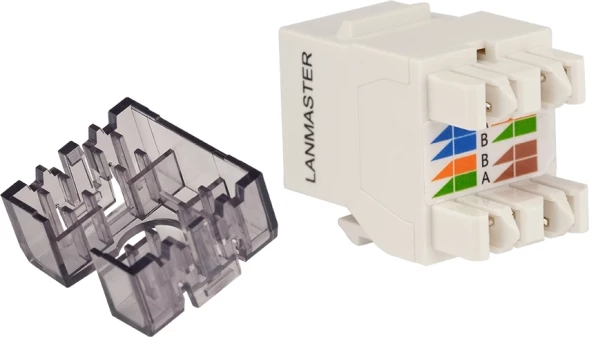 Модуль Lanmaster LAN-OK45U6/180N-WH информ. Keystone RJ45 кат.6 UTP бел.