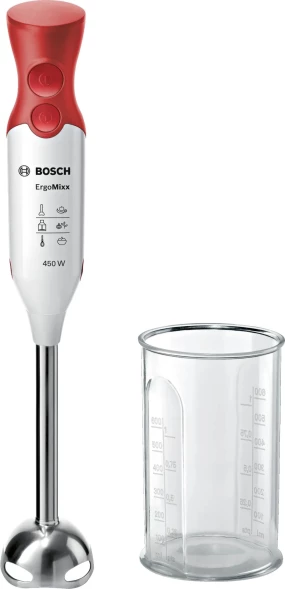 Блендер погружной Bosch MSM64110 450Вт белый/красный