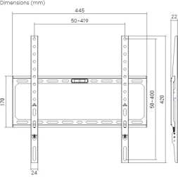 Кронштейн для телевизора Ultramounts UM822 черный 32"-75" макс.45кг настенный фиксированный