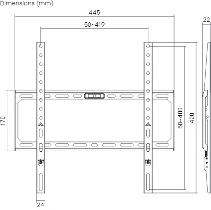 Кронштейн для телевизора Ultramounts UM822 черный 32&amp;quot;-75&amp;quot; макс.45кг настенный фиксированный