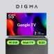 Телевизор QLED Digma 55&amp;quot; DM-LED55UQB31 Google TV Frameless Metal черный/черный 4K Ultra HD 60Hz MEMC DVB-T DVB-T2 DVB-C DVB-S DVB-S2 USB WiFi Smart TV