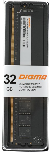 Память DDR4 32Gb 2666MHz Digma DGMAD42666032D RTL PC4-21300 CL19 DIMM 288-pin 1.2В dual rank Ret