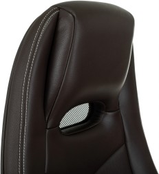Кресло руководителя Бюрократ _Zen коричневый кожа крестов. алюминий