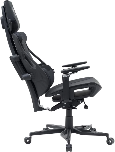 Кресло Cactus CS-CHR-DUO-BBK черный кожзам с подголов. крестов. алюминий пластик черный