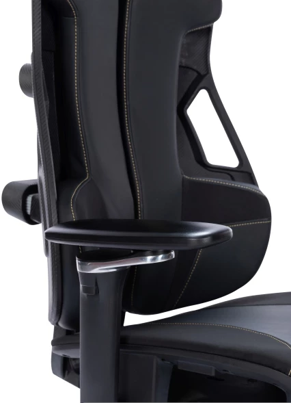Кресло Cactus CS-CHR-DUO-BBK черный кожзам с подголов. крестов. алюминий пластик черный