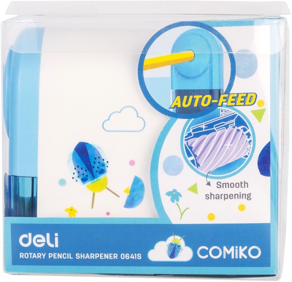 Точилка для карандашей механическая Deli E0641S 1 отверстие пластик ассорти