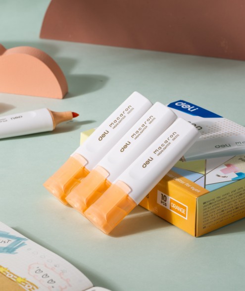 Текстовыделитель Deli ES621Sorange Macaron скошенный пиш. наконечник 1-5мм оранжевый