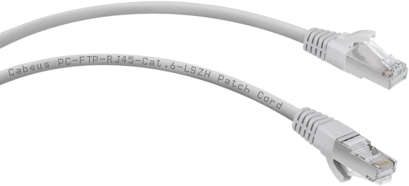 Патч-корд Cabeus PC-FTP-RJ45-CAT.6-2M-LSZH F/UTP RJ-45 вил.-вилка RJ-45 кат.6 2м серый LSZH